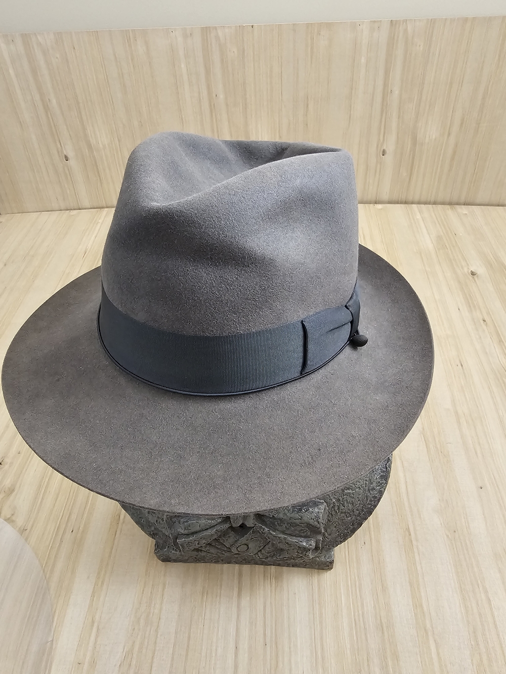 Vintage Brooks Brothers Gray Wool Fedora with Grosgrain Band New